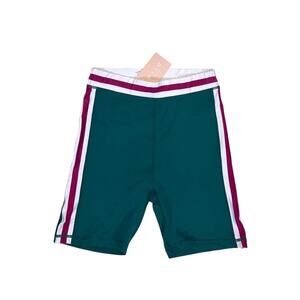 NEW $54 Wilo The Label Green Pink Rib Bike Shorts   Size: S